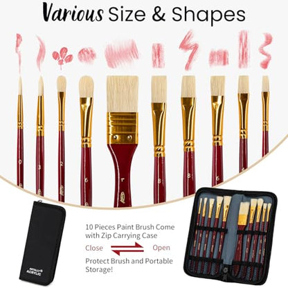 82Pcs Professional Oil Painting Set with Easel Box