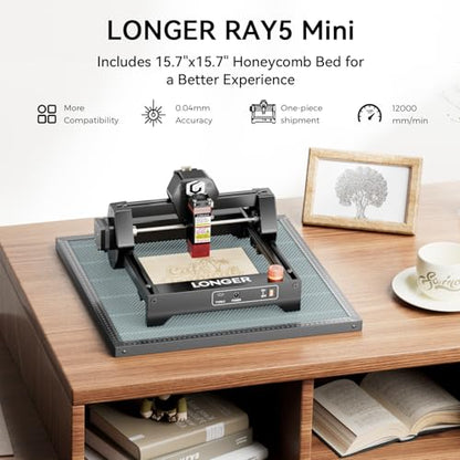 Ray5 mini 2.5W Laser Engraver with 15.7"x 15.7" Honeycomb Bed