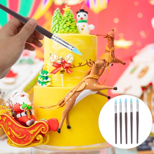 5pcs Artist Paint Brush Set Silicon Brushes for Painting Masking Fluid Clay Molding (5 Count)