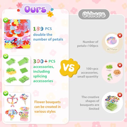 300+PCS Fabric Flower Bouquets Toys