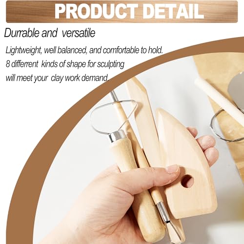 8Pcs Clay Sculpting Tools Set Perfect for Polymer Air Dry Modeling Clay Beginners & Professionals Ideal for DIY Pottery & Ceramics Tools for Clay Sculpey Sculpting & Crafting