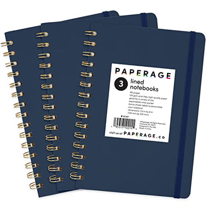 Lined Spiral Journal Notebook (3 Count)