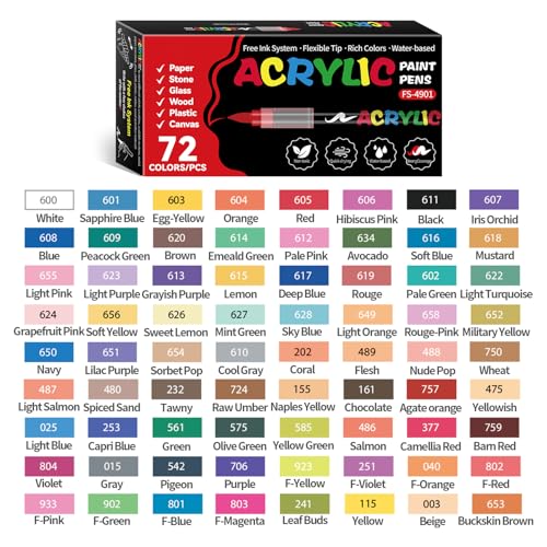 72 Colors Acrylic Paint Markers (72 Count)