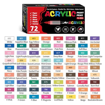 72 Colors Acrylic Paint Markers (72 Count)