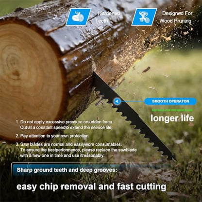 5Pack 15inch 3TPI Woodcutting Reciprocating Saw Blades Set (5 Count)