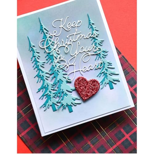 Metal Cutting Dies DIY Merry Christams Embossing Stencil Template Scrapbooking Card Making Mold Photo Album Arts Crafts Tools (6 Count)