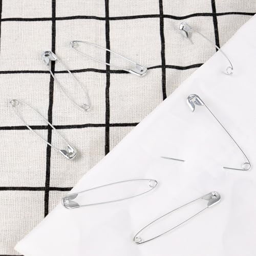 100 Pack Silver Safety Pins Assorted