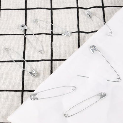 100 Pack Silver Safety Pins Assorted