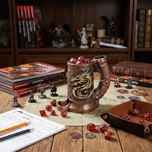 Dice Tower Mug DND Dice Roller Tower with 7 PCS Dice Set