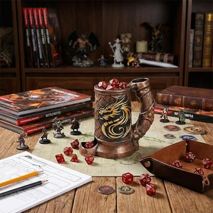 Dice Tower Mug DND Dice Roller Tower with 7 PCS Dice Set