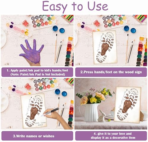 Daddy I'm Following In Your Footsteps Footprint Keepsake Making Sign with Stand 9x12"