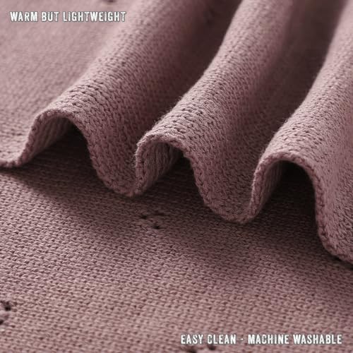 100% Luxury Organic Cotton Pointelle Knit Baby Quilt Blanket