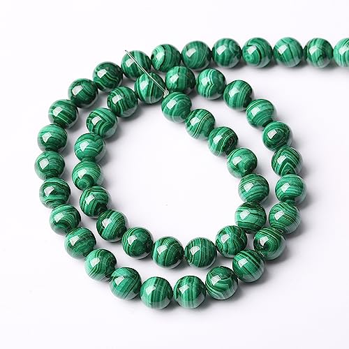 31pcs 6mm Natural Green Malachite Beads AAA Gemstone Round Loose Beads for Jewelry Making DIY Bracelets Necklaces Crystal Energy Healing Stone Beads 7.5"