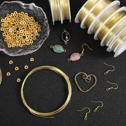 15 Pcs 5 Size Copper Wire 18 20 22 26 32 Gauge Tarnish Resistant Jewelry Wire for Jewelry Making 121 Yard Metal Beading Crafting (370.56 Foot)