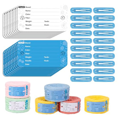 20 Set Yarn Information Tags with Clips for Yarn Storage Organizer