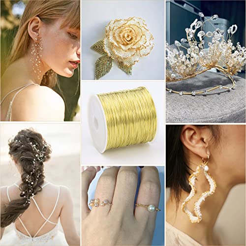 328FT 28 Gauge Craft Wire Jewelry Wire Gold Metal Wire for Jewelry Making