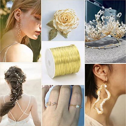 328FT 28 Gauge Craft Wire Jewelry Wire Gold Metal Wire for Jewelry Making
