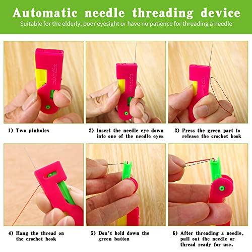 51Pcs Needle Threader Tool Set 9 Types Needle Threader with Thimbles