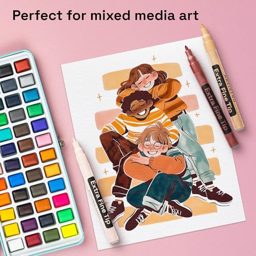 12 Skin Tones Paint Pens for Glass Marking (12 Count)