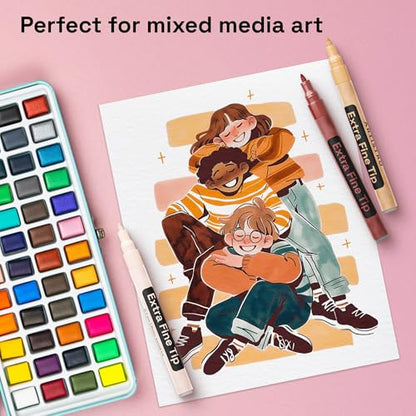 12 Skin Tones Paint Pens for Glass Marking (12 Count)