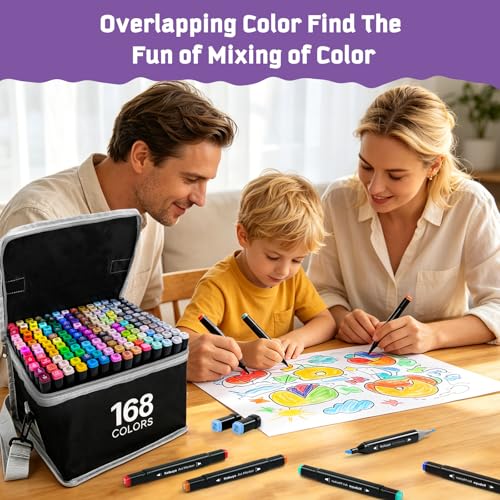168 Colors Alcohol Markers Set (168 Count)