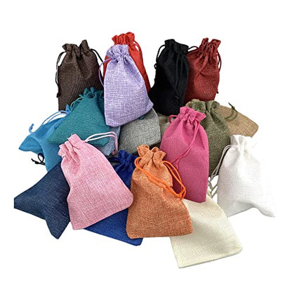 Pack of 20 Burlap Gift Bags with Drawstring Linen Jewelry Pouches Wedding Hessian Jute Bags for Birthday Jewelry and Treat Pouches Party Wedding Favors Gift Art and DIY Craft