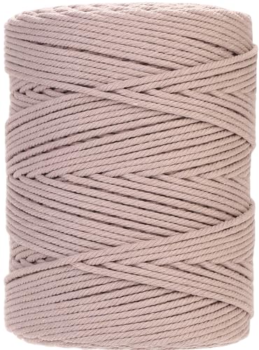 Macrame Cord 4mm x 328yards Natural Macrame Cotton Rope Colored Macrame Rope Soft Cotton Cord Macrame Supplies Craft Rope Macrame Yarn for Plant Hanger Wall Hanger Dreamcatcher