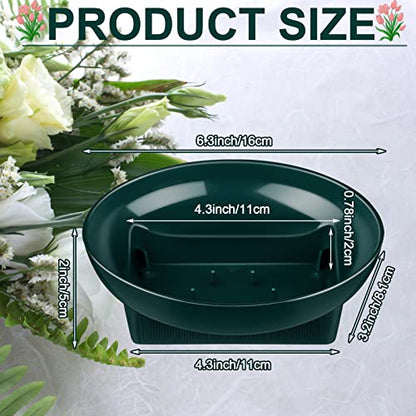 18 Pcs Green Floral Bowls for Flower Arrangements 6.3 Inch (18 Count)