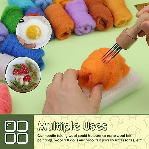 54 Colors Needle Felting Wool (54 Count)