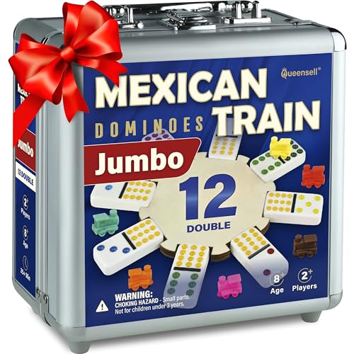 Mexican Train Dominoes Set with Jumbo Tiles