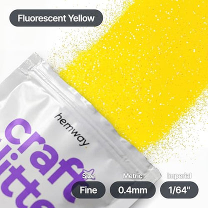 Craft Glitter Fluorescent Yellow 100g Fine Glitter (3.5 Ounce)
