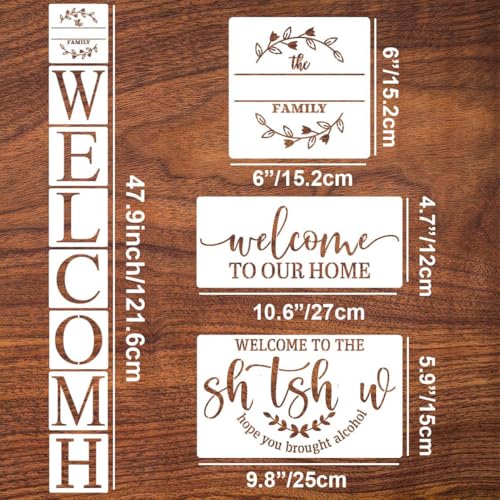 Welcome Stencils for Painting on Wood Sign