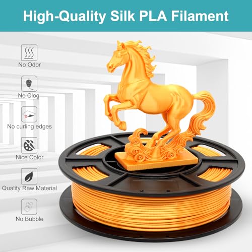 Silk PLA Filament 1.75mm Gold 250g (8.8185 Ounce)