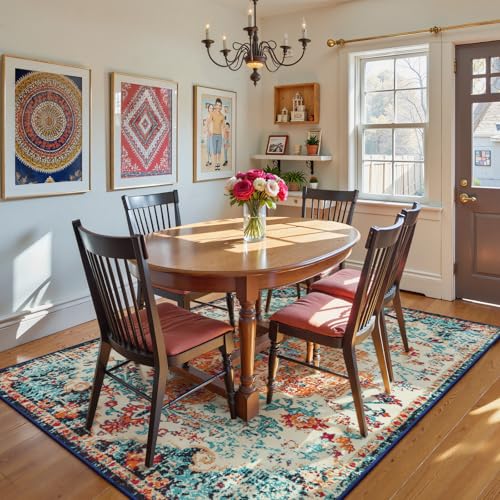 Bohemian Floral Medallion Area Rug