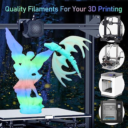 4 Spools Glowing in Dark PLA Bundle (4 Count)