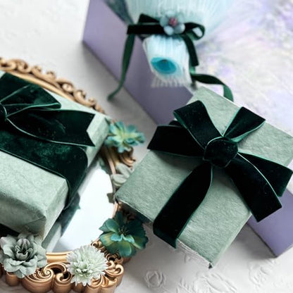 Vintage Hunter Green Velvet Ribbon (75 Foot)