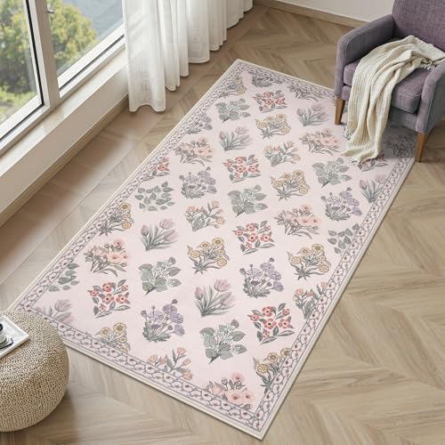Floral 3x5 Washable Rug