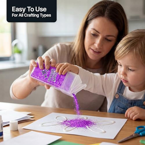 Craft Glitter Shaker Fluorescent Purple 130g Ultrafine (4.5 Ounce)