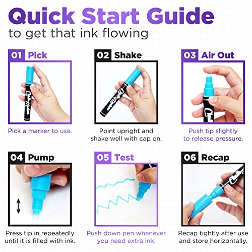Metallic Liquid Chalk Markers Fine Tip