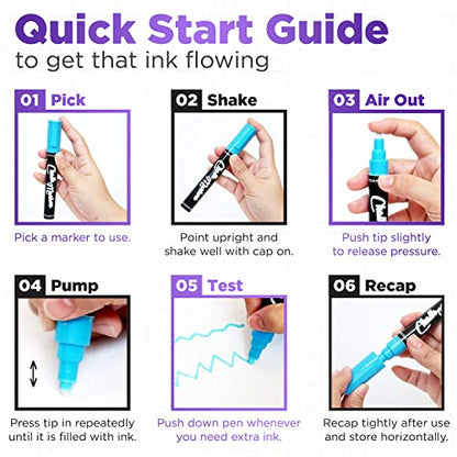 Metallic Liquid Chalk Markers Fine Tip