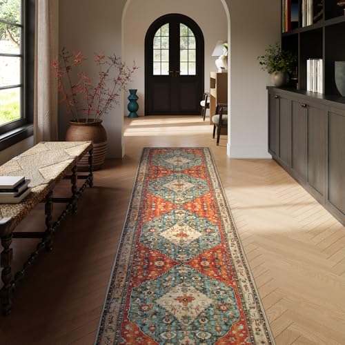 Felice Boho Tribal Runner Rugs with Rubber Backing