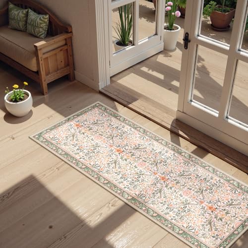 Boho Floral Birds Laundry Room Rug Runner 2x5