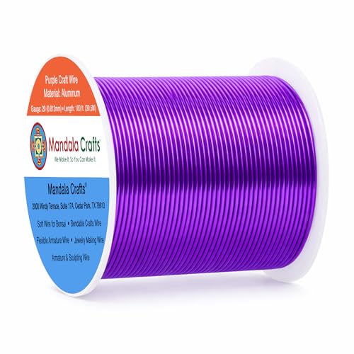 20 Gauge Purple Anodized Aluminum Craft Wire (100 Foot)