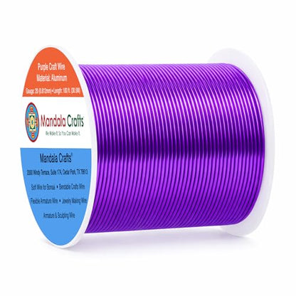 20 Gauge Purple Anodized Aluminum Craft Wire (100 Foot)