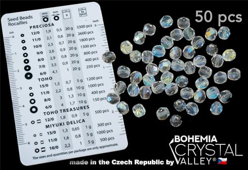 50 pcs Faceted Fire Polished Pressed Czech Glass Beads 6mm (50 Count)