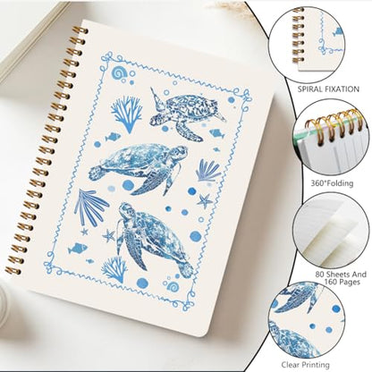 Cute Turtle Notebook Journal Blue Sea Turtle Gifts for Women Turtles Lovers