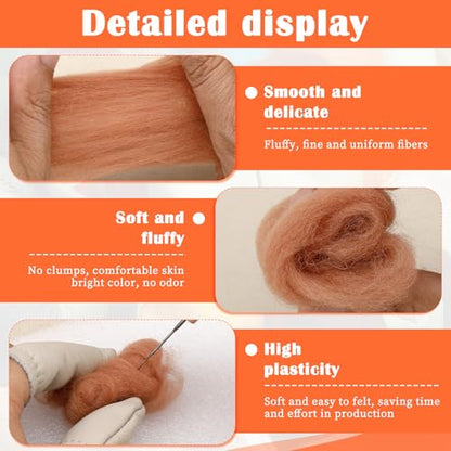 1.76oz Oak Brown Natural Wool Roving