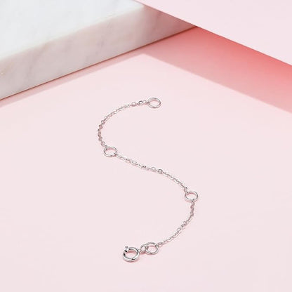 ZHOU LIU FU 18K/750 Real White Gold Extender for Necklace Bracelet Anklet Extenders for Jewelry Gold Extension for Women Men Durable Adjustable Chain Accessories 3.54Inch/9cm C218904