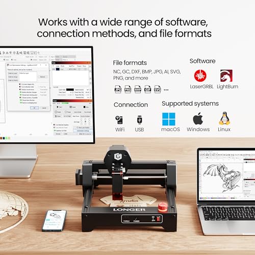 RAY5 Laser Engraver 3500mW High Precision 0.04 * 0.04mm Mini Laser Cutter and Engraving Machine 130x140mm Working Area for Wood Metal Acrylic Glass