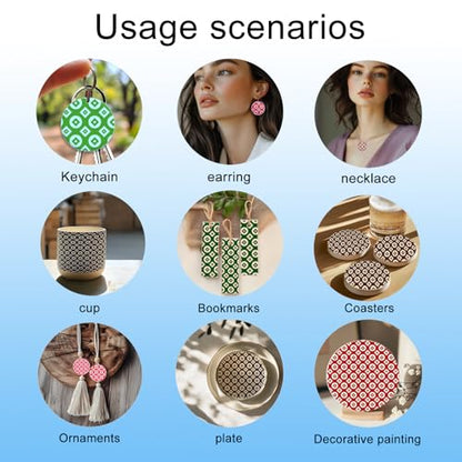 Circle Square Polymer Clay Texture Sheets Geometric Silicone Texture Stamp Clay Texture Mat Modeling Pattern Pad Sheets for Jewelry and Earrings Tools